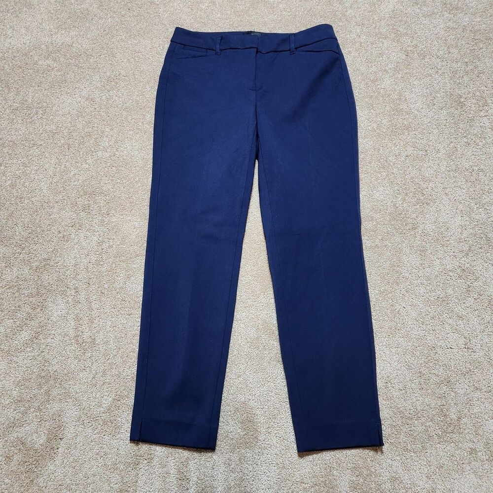 WHBM Dress Pants Women 6 Navy Mid Rise The Slim Ankle